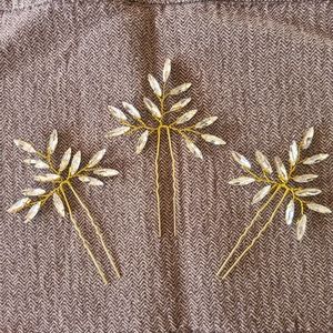 Gold and Crystal Hair Pins